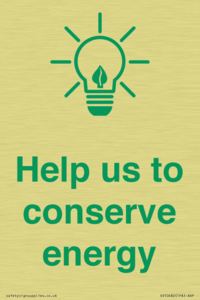 Help us to conserve energy 